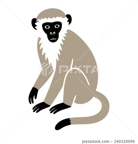 Monkey illustration in flat vector style for wildlife and animal designs Monkey illustration in flat vector style for wildlife and animal designs 140320099