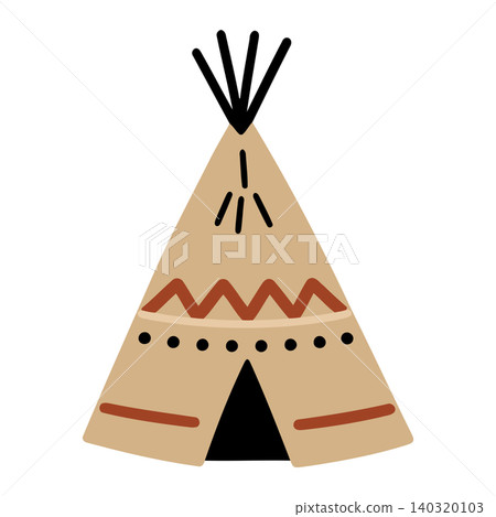 Teepee in flat vector style for camping and outdoor illustration Teepee in flat vector style for camping and outdoor illustration 140320103
