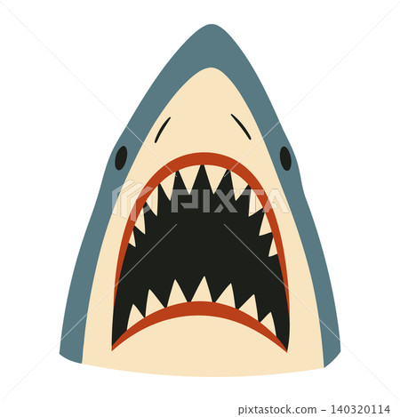 Shark head cartoon illustration in modern flat style for sticker or mascot design Shark head cartoon illustration in modern flat style for sticker or mascot design 140320114