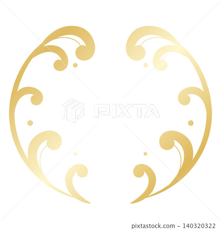 Luxurious wave-patterned frame in gold. 140320322