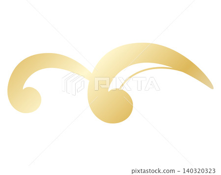 A luxurious wave icon in gold. 140320323