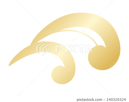 A luxurious wave icon in gold. A luxurious wave icon in gold. 140320324