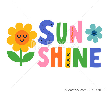 Sunshine colorful flat vector illustration for kids greeting cards and posters Sunshine colorful flat vector illustration for kids greeting cards and posters 140320360