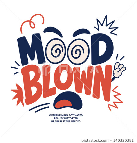 Mood blown illustration in bold playful vector style for mental health awareness and editorial Mood blown illustration in bold playful vector style for mental health awareness and editorial 140320391