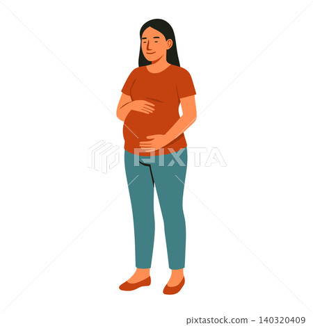 Pregnant woman in flat vector style for healthcare and pregnancy illustration Pregnant woman in flat vector style for healthcare and pregnancy illustration 140320409