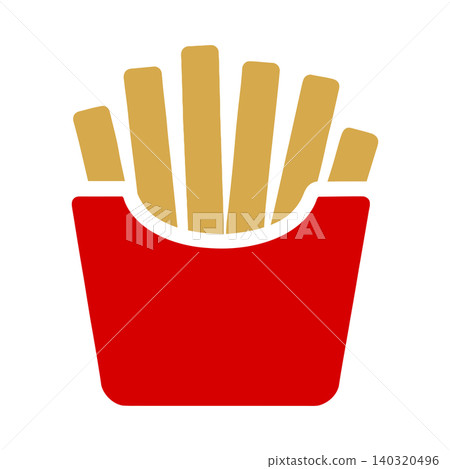 French fries in red container flat vector illustration for food packaging French fries in red container flat vector illustration for food packaging 140320496