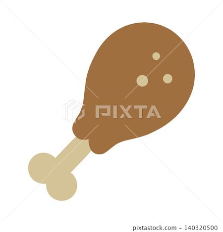 Grilled chicken leg flat vector illustration for food packaging and branding 140320500