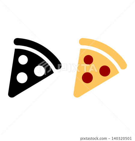 Pizza slices flat vector illustration for food icons and branding Pizza slices flat vector illustration for food icons and branding 140320501