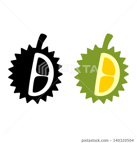 Durian fruit vector illustration in flat style for food and tropical fruit branding Durian fruit vector illustration in flat style for food and tropical fruit branding 140320504