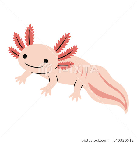 Smiling axolotl cartoon vector illustration for kids animal stickers Smiling axolotl cartoon vector illustration for kids animal stickers 140320512