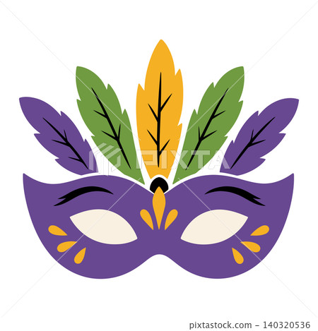 Mardi Gras mask flat vector illustration for party decoration and carnival Mardi Gras mask flat vector illustration for party decoration and carnival 140320536