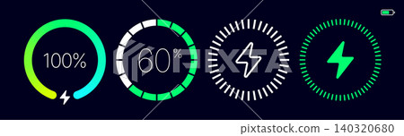 Charging battery. Wireless charger icon 140320680
