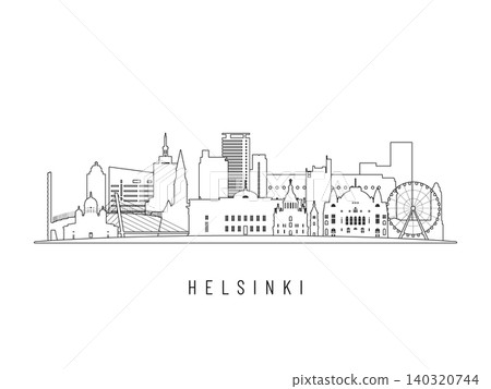 Detailed Helsinki skyline vector illustration. Detailed Helsinki skyline vector illustration. 140320744