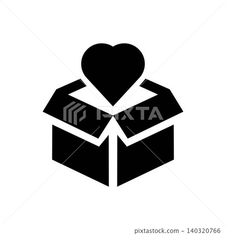 gift box icon black color isolated on white background 140320766