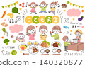 一套為兒童餐廳繪製的手繪插圖。 140320877