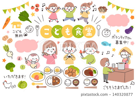 A set of hand-drawn illustrations for children's cafeterias. A set of hand-drawn illustrations for children's cafeterias. 140320877