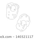 Fried egg made from two eggs. 140321117