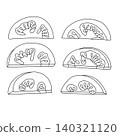 A set of tomato slices in doodle style.  140321120