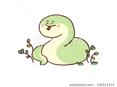 A snake in the grass, sticking out its tongue and grinning. A snake in the grass, sticking out its tongue and grinning. 140321314