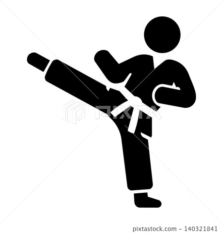 Karate roundhouse kick pictogram Karate roundhouse kick pictogram 140321841