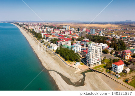 Panoramic view of coast of Kobuleti, Georgia Panoramic view of coast of Kobuleti, Georgia 140321857