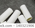 Toilet paper rolls placed haphazardly 140321906