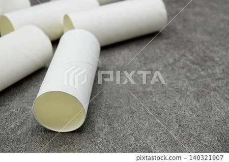 Toilet paper rolls placed haphazardly Toilet paper rolls placed haphazardly 140321907