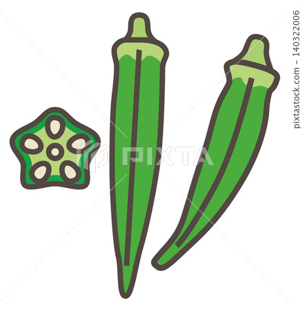 秋葵:植物及其橫切面的插圖集 秋葵:植物及其橫切面的插圖集 140322006