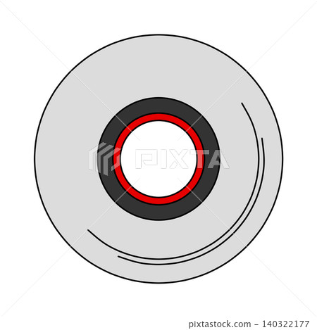 Red cellophane tape, front view, transparent background, flat icon illustration Red cellophane tape, front view, transparent background, flat icon illustration 140322177
