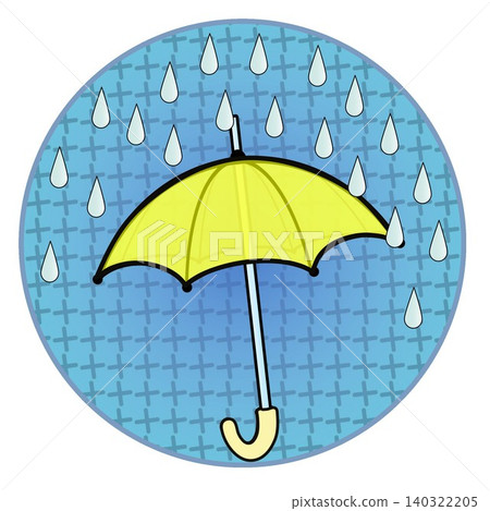 圓形背景的雨傘和雨傘插圖 圓形背景的雨傘和雨傘插圖 140322205