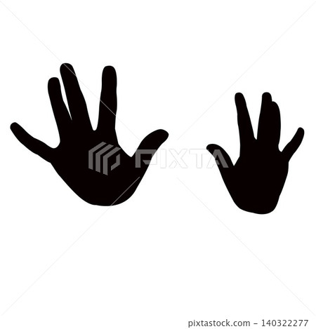 two hands silhouette vector two hands silhouette vector 140322277