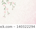 Weeping cherry blossom background material, Japanese paper-style spring frame 140322294