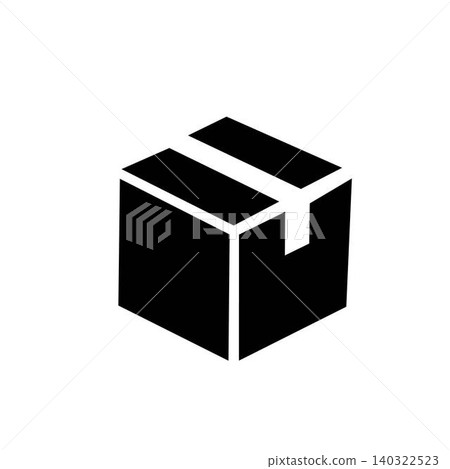 cardboard box icon in black and white style cardboard box icon in black and white style 140322523