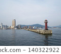 The Setoshirube Lighthouse, a famous landmark located in Sunport Takamatsu, Kagawa Prefecture 140322922