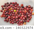 Mixed raw and ripe phalsa berries displaying natural maturity of a seasonal Pakistani fruit 140322974