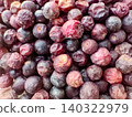 Phalsa fruit macro photography capturing detailed berry surface and natural appearance 140322979