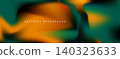 Bright green and orange liquid blurred gradient on wide banner. Abstract background with blend vibrant colors gradation. 140323633