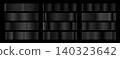 A set of black metallic gradients. Vector collection of black metal swatch palette 140323642