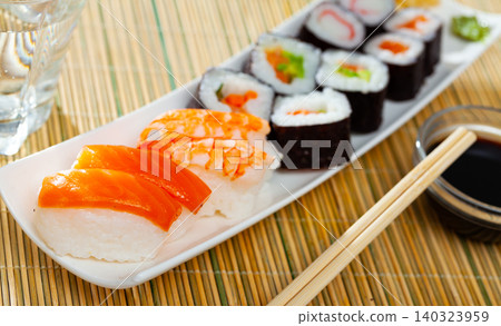 Assorted sushi maki and nigiri 140323959