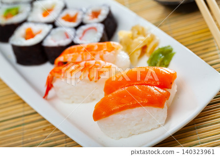 Set of different futomaki. Japanese cuisine Set of different futomaki. Japanese cuisine 140323961