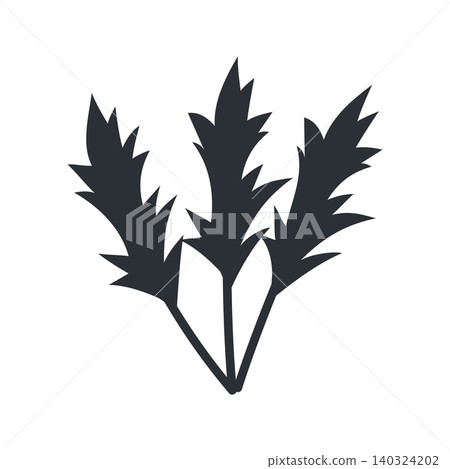 Black and white silhouette illustration of mizuna (Japanese mustard greens) - Simple leafy vegetable material Black and white silhouette illustration of mizuna (Japanese mustard greens) - Simple leafy vegetable material 140324202