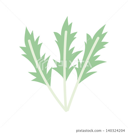 Mizuna (Japanese mustard greens) color illustration, simple leafy vegetable material. Mizuna (Japanese mustard greens) color illustration, simple leafy vegetable material. 140324204