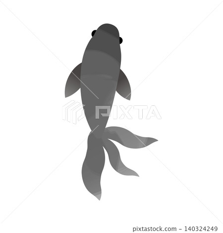 簡單的水彩風格黑色金魚插圖 02 簡單的水彩風格黑色金魚插圖 02 140324249