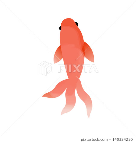 簡單的水彩風格紅色金魚插圖 01 簡單的水彩風格紅色金魚插圖 01 140324250