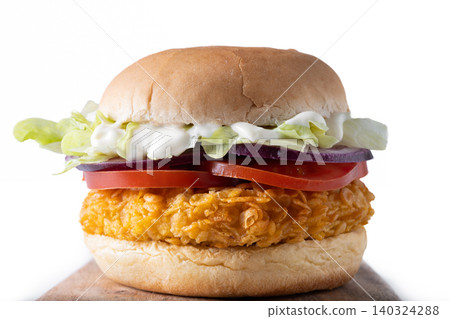 Closeup of crispy chicken burger Closeup of crispy chicken burger 140324288