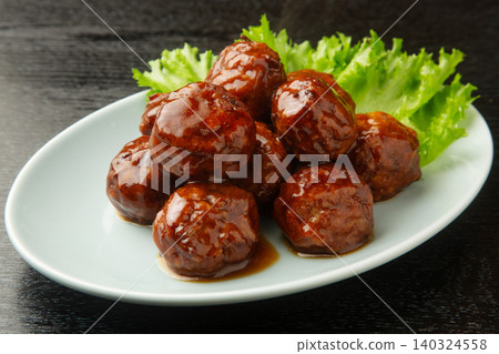Meatballs in black vinegar sauce Meatballs in black vinegar sauce 140324558