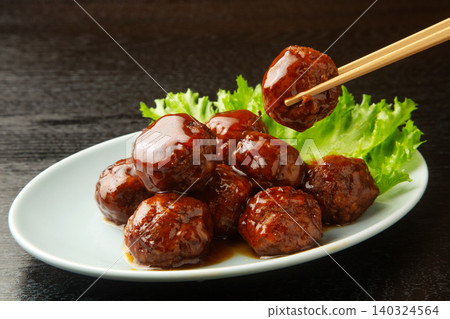 Meatballs in black vinegar sauce Meatballs in black vinegar sauce 140324564