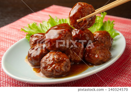 Meatballs in black vinegar sauce Meatballs in black vinegar sauce 140324570