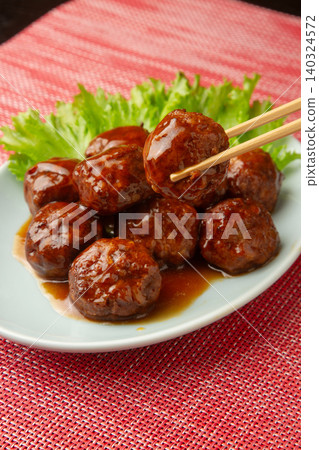Meatballs in black vinegar sauce Meatballs in black vinegar sauce 140324572