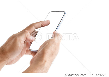 Hands Using Smartphone Mockup with Blank Screen Isolated on white Background Hands Using Smartphone Mockup with Blank Screen Isolated on white Background 140324728